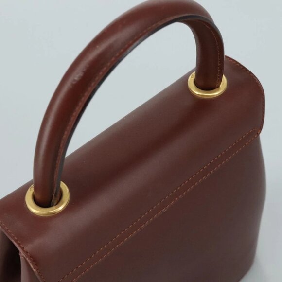 Salvatore Ferragamo Hand Bag Leather Brown Gold - Picture 7 of 15